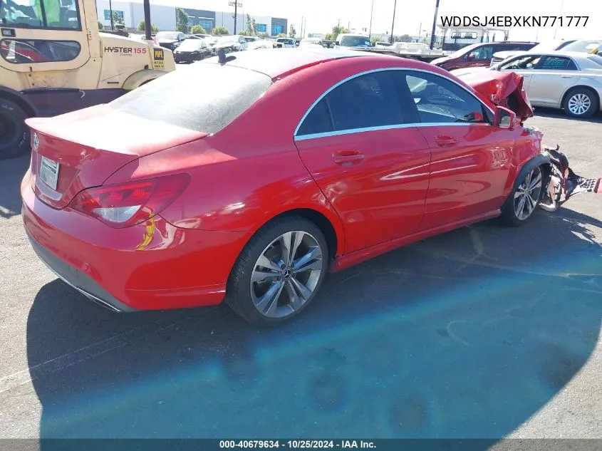 2019 Mercedes-Benz Cla 250 VIN: WDDSJ4EBXKN771777 Lot: 40679634