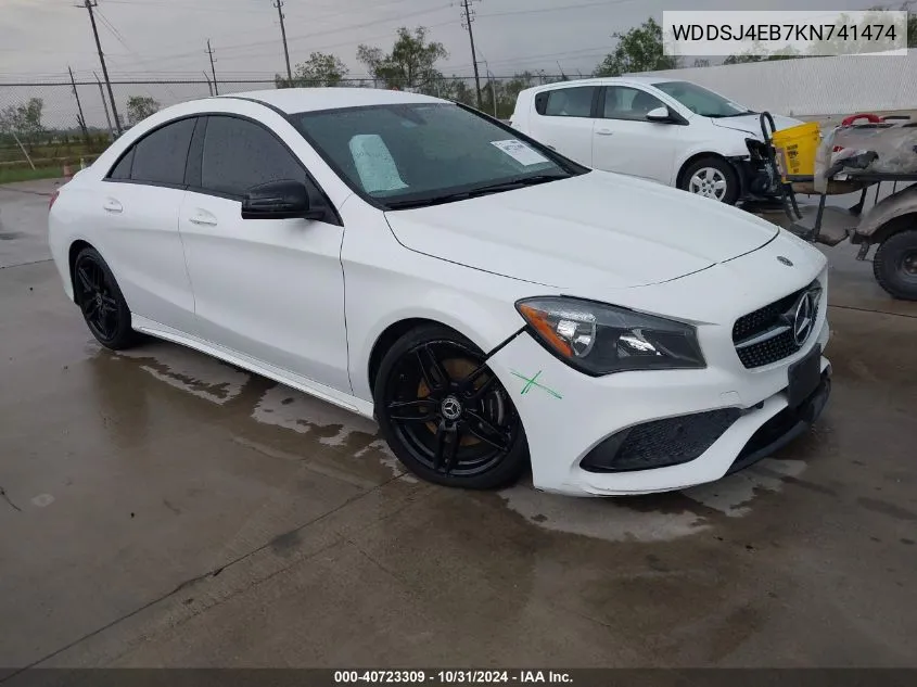 2019 Mercedes-Benz Cla 250 VIN: WDDSJ4EB7KN741474 Lot: 40723309