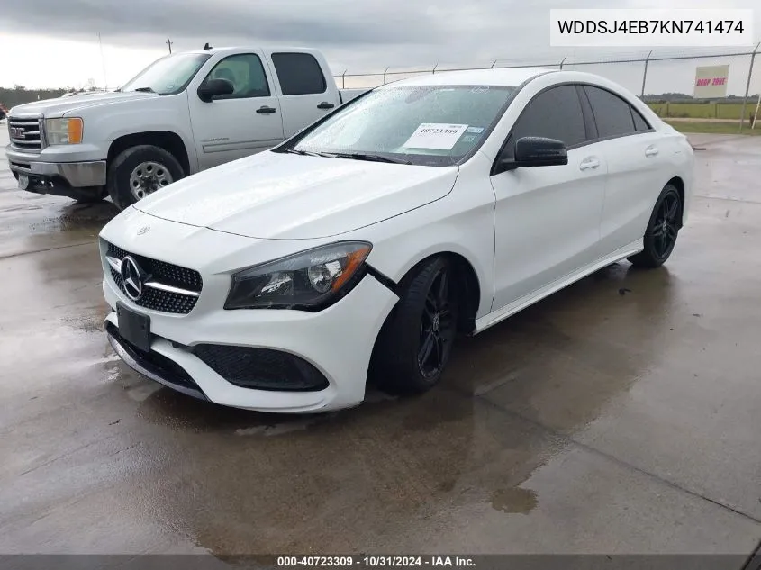 2019 Mercedes-Benz Cla 250 VIN: WDDSJ4EB7KN741474 Lot: 40723309