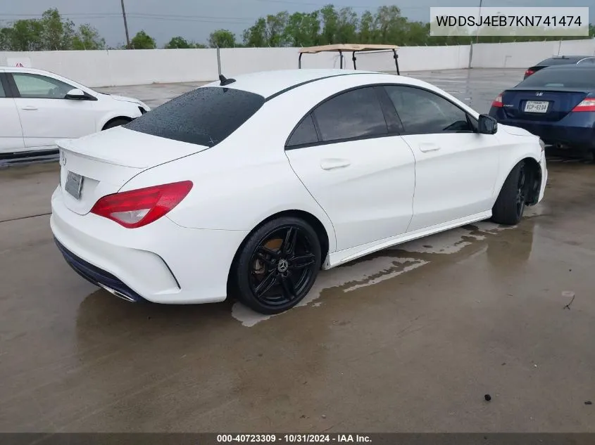 2019 Mercedes-Benz Cla 250 VIN: WDDSJ4EB7KN741474 Lot: 40723309