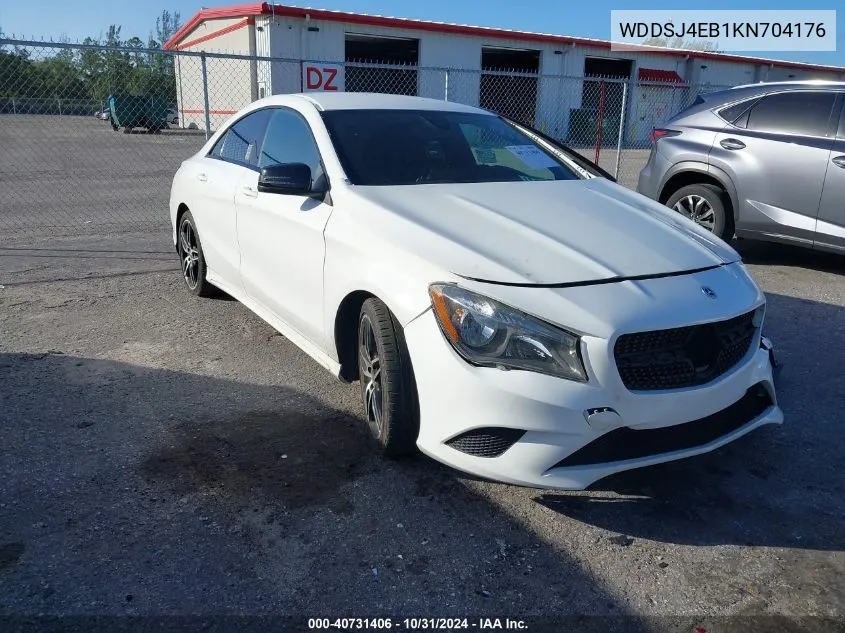 2019 Mercedes-Benz Cla 250 VIN: WDDSJ4EB1KN704176 Lot: 40731406