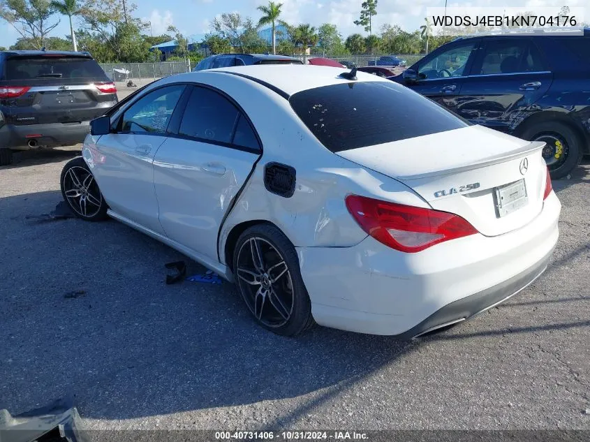 2019 Mercedes-Benz Cla 250 VIN: WDDSJ4EB1KN704176 Lot: 40731406