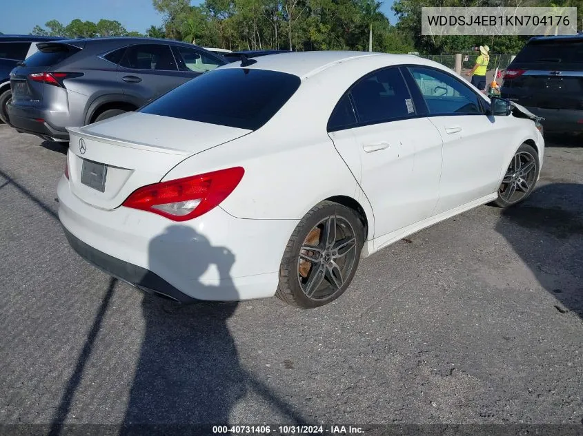 2019 Mercedes-Benz Cla 250 VIN: WDDSJ4EB1KN704176 Lot: 40731406