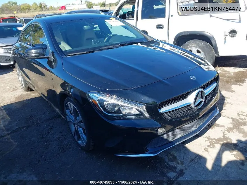 2019 Mercedes-Benz Cla 250 VIN: WDDSJ4EB1KN754477 Lot: 40745093