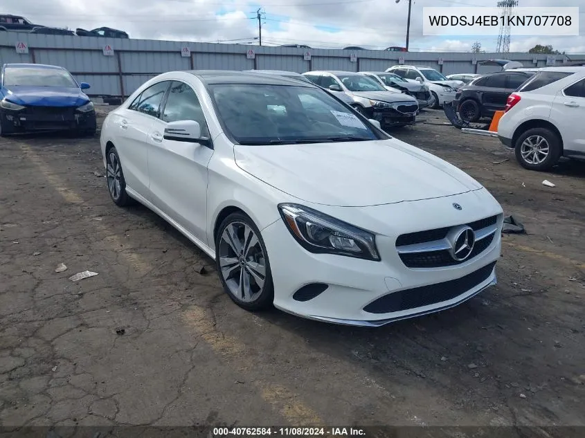 2019 Mercedes-Benz Cla 250 VIN: WDDSJ4EB1KN707708 Lot: 40762584