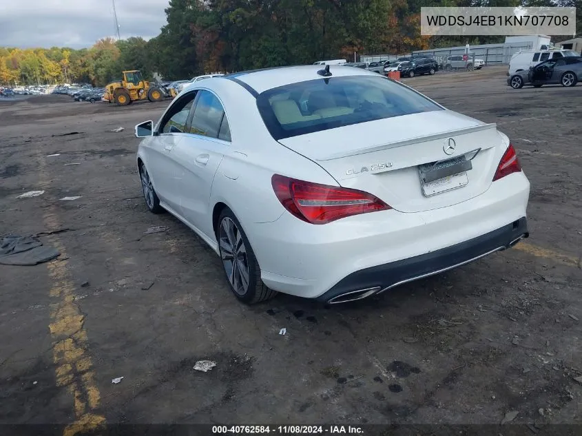 2019 Mercedes-Benz Cla 250 VIN: WDDSJ4EB1KN707708 Lot: 40762584