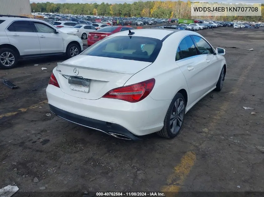 2019 Mercedes-Benz Cla 250 VIN: WDDSJ4EB1KN707708 Lot: 40762584