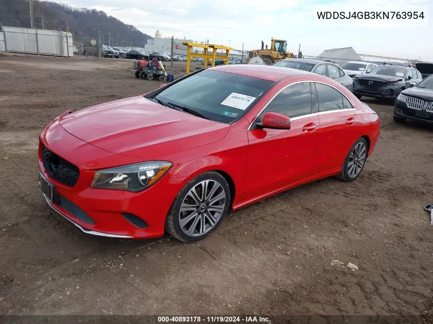 2019 Mercedes-Benz Cla 250 4Matic VIN: WDDSJ4GB3KN763954 Lot: 40893178