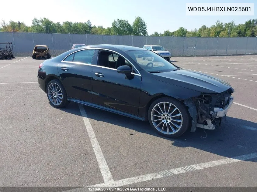 2020 Mercedes-Benz Cla VIN: WDD5J4HBXLN025601 Lot: 12104628