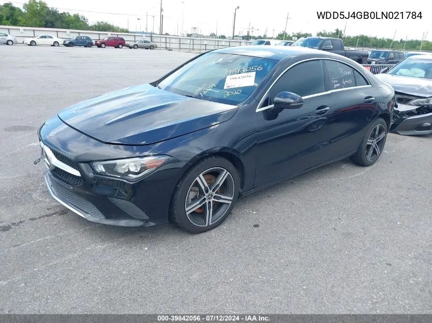 2020 Mercedes-Benz Cla 250 VIN: WDD5J4GB0LN021784 Lot: 39842056