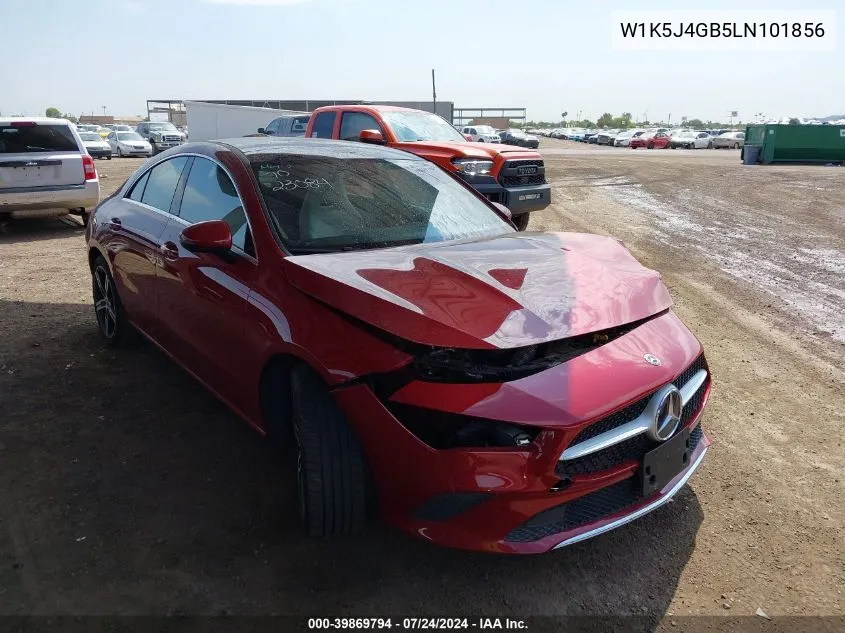 2020 Mercedes-Benz Cla 250 VIN: W1K5J4GB5LN101856 Lot: 39869794