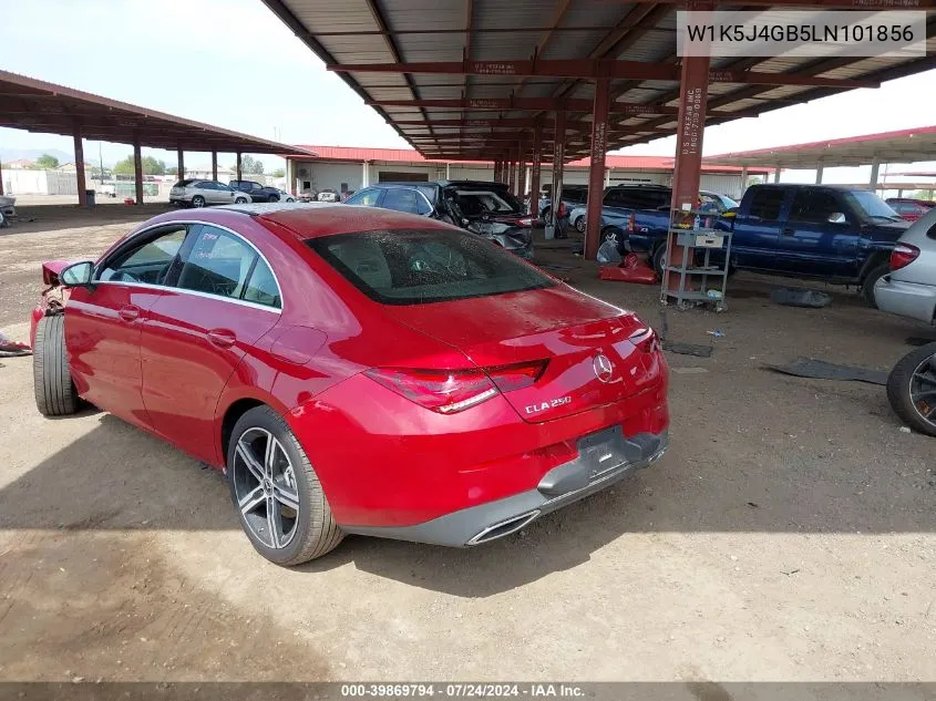 2020 Mercedes-Benz Cla 250 VIN: W1K5J4GB5LN101856 Lot: 39869794