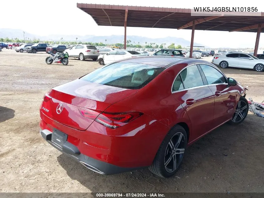 2020 Mercedes-Benz Cla 250 VIN: W1K5J4GB5LN101856 Lot: 39869794