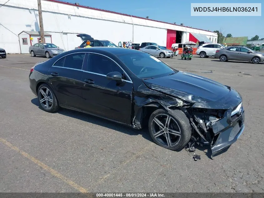 2020 Mercedes-Benz Cla 250 4Matic VIN: WDD5J4HB6LN036241 Lot: 40001445