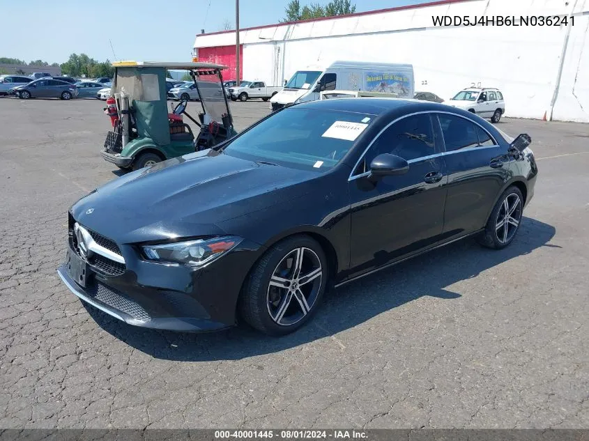 2020 Mercedes-Benz Cla 250 4Matic VIN: WDD5J4HB6LN036241 Lot: 40001445