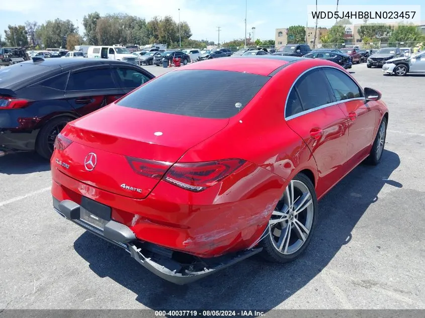 2020 Mercedes-Benz Cla 250 4Matic VIN: WDD5J4HB8LN023457 Lot: 40037719