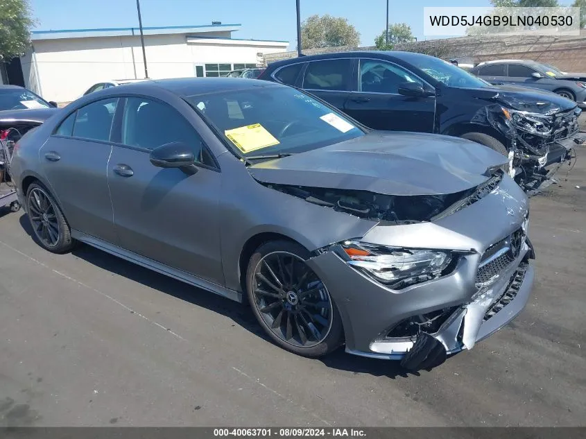 2020 Mercedes-Benz Cla 250 VIN: WDD5J4GB9LN040530 Lot: 40063701