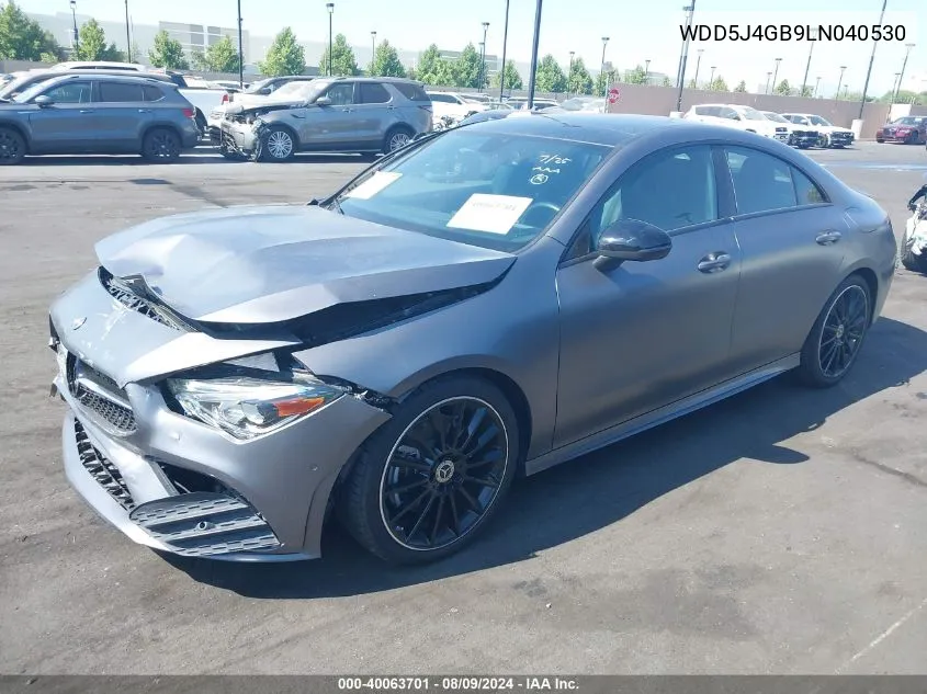 2020 Mercedes-Benz Cla 250 VIN: WDD5J4GB9LN040530 Lot: 40063701