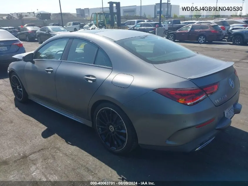 2020 Mercedes-Benz Cla 250 VIN: WDD5J4GB9LN040530 Lot: 40063701