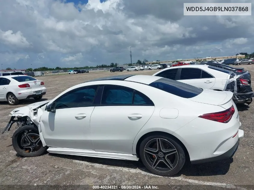 2020 Mercedes-Benz Cla 250 VIN: WDD5J4GB9LN037868 Lot: 40234321