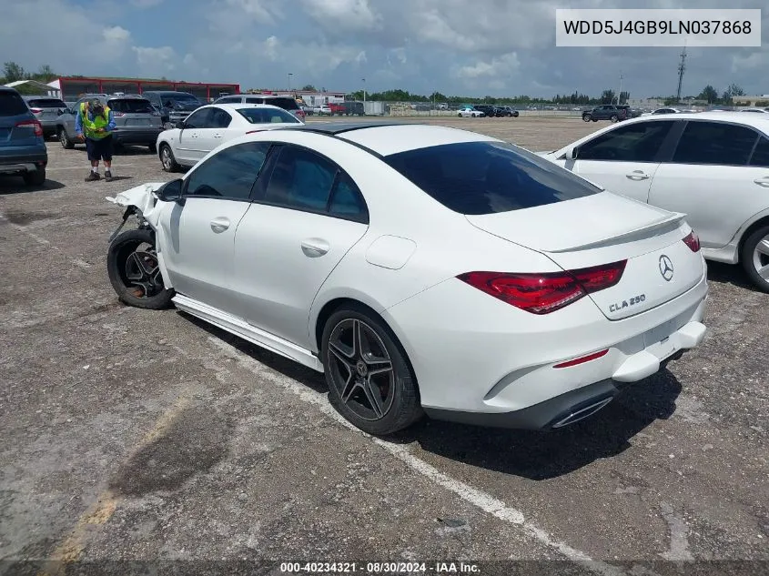 2020 Mercedes-Benz Cla 250 VIN: WDD5J4GB9LN037868 Lot: 40234321