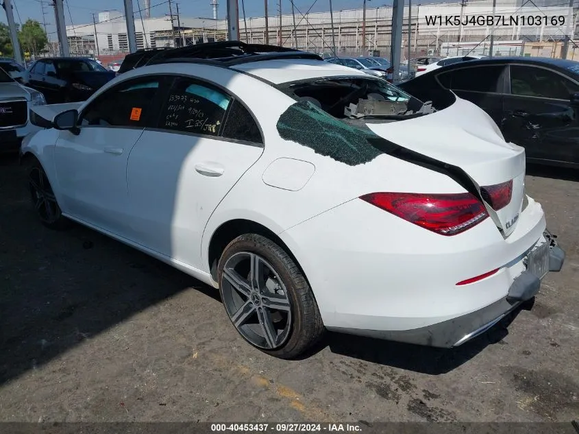 2020 Mercedes-Benz Cla 250 VIN: W1K5J4GB7LN103169 Lot: 40453437