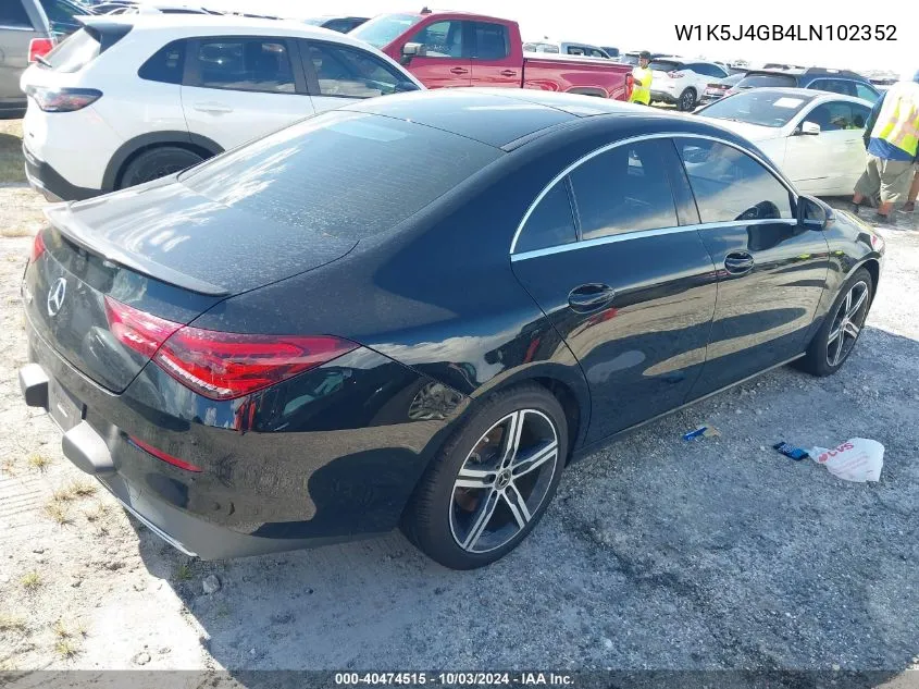 2020 Mercedes-Benz Cla 250 VIN: W1K5J4GB4LN102352 Lot: 40474515