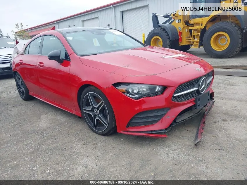 2020 Mercedes-Benz Cla 250 4Matic VIN: WDD5J4HB0LN025008 Lot: 40486707