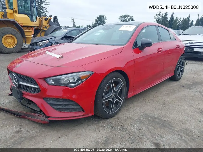 2020 Mercedes-Benz Cla 250 4Matic VIN: WDD5J4HB0LN025008 Lot: 40486707