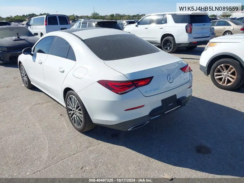 2020 Mercedes-Benz Cla 250 4Matic VIN: W1K5J4HB5LN089559 Lot: 40497325