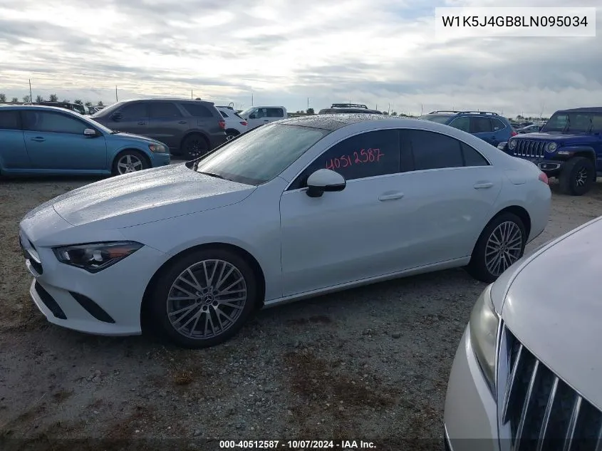 2020 Mercedes-Benz Cla 250 VIN: W1K5J4GB8LN095034 Lot: 40512587