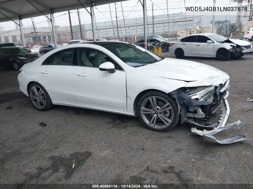 2020 Mercedes-Benz Cla 250 VIN: WDD5J4GB1LN037878 Lot: 40594114