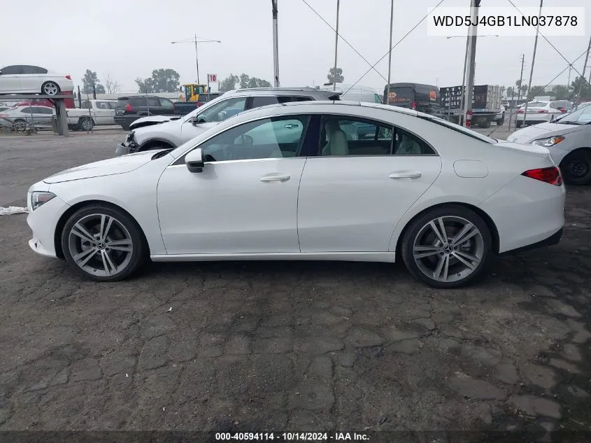 2020 Mercedes-Benz Cla 250 VIN: WDD5J4GB1LN037878 Lot: 40594114