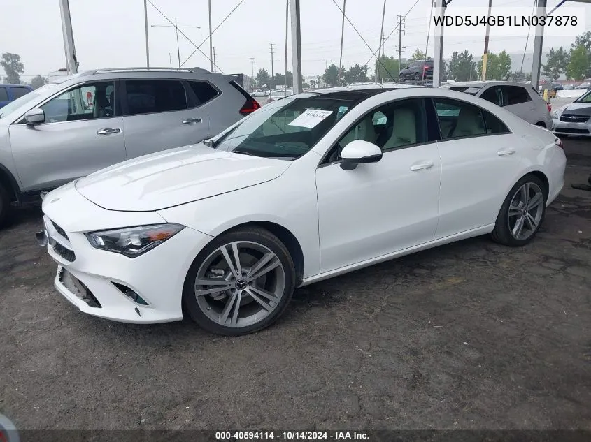 2020 Mercedes-Benz Cla 250 VIN: WDD5J4GB1LN037878 Lot: 40594114