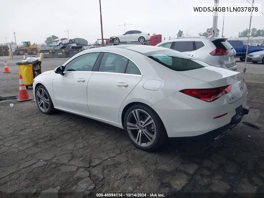 2020 Mercedes-Benz Cla 250 VIN: WDD5J4GB1LN037878 Lot: 40594114