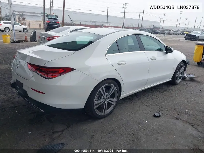 2020 Mercedes-Benz Cla 250 VIN: WDD5J4GB1LN037878 Lot: 40594114