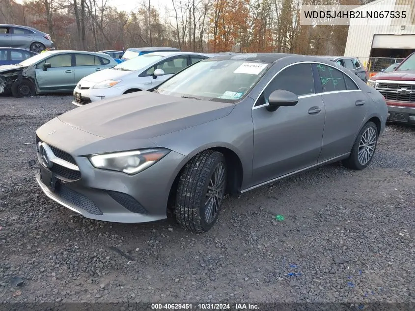 2020 Mercedes-Benz Cla 250 4Matic VIN: WDD5J4HB2LN067535 Lot: 40629451