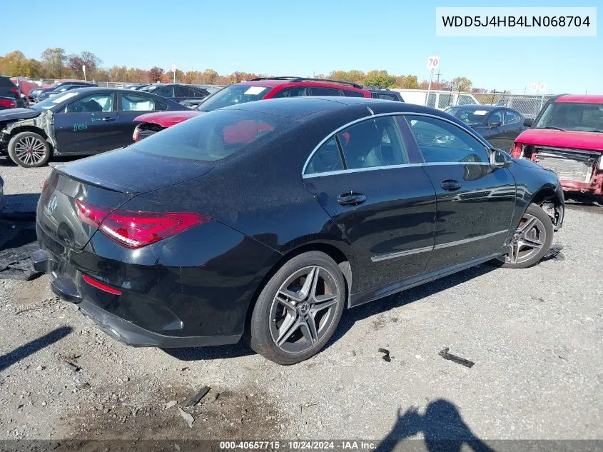 2020 Mercedes-Benz Cla 250 4Matic VIN: WDD5J4HB4LN068704 Lot: 40657715