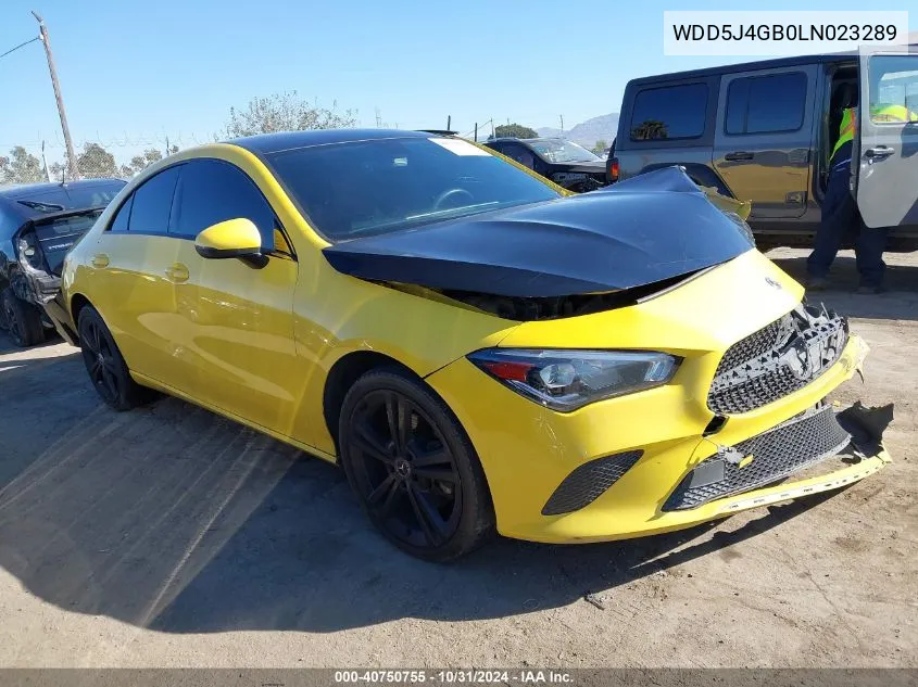 2020 Mercedes-Benz Cla 250 VIN: WDD5J4GB0LN023289 Lot: 40750755