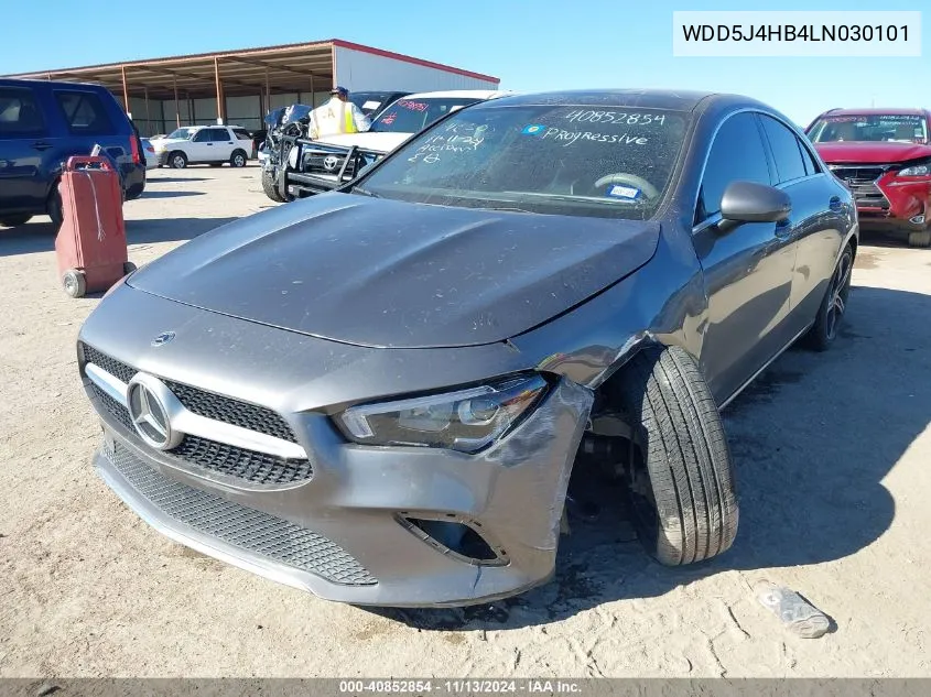 2020 Mercedes-Benz Cla 250 4Matic VIN: WDD5J4HB4LN030101 Lot: 40852854