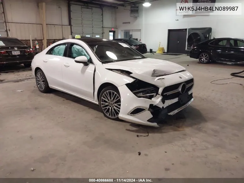 2020 Mercedes-Benz Cla 250 4Matic VIN: W1K5J4HB4LN089987 Lot: 40866688