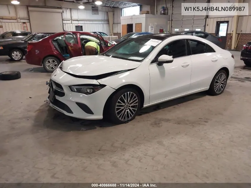 2020 Mercedes-Benz Cla 250 4Matic VIN: W1K5J4HB4LN089987 Lot: 40866688