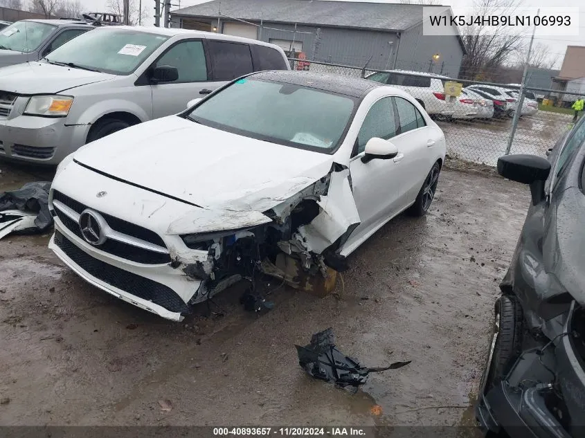 2020 Mercedes-Benz Cla 250 4Matic VIN: W1K5J4HB9LN106993 Lot: 40893657