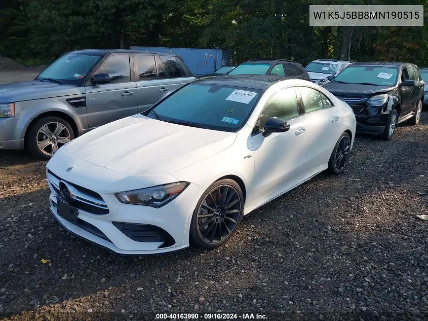 2021 Mercedes-Benz Cla Amg 35 4Matic VIN: W1K5J5BB8MN190515 Lot: 40163990