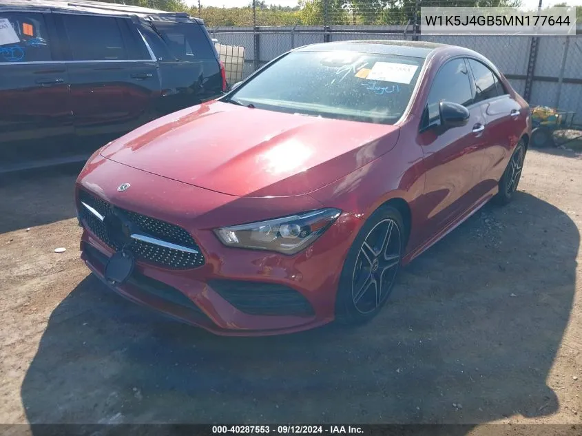 2021 Mercedes-Benz Cla 250 250 VIN: W1K5J4GB5MN177644 Lot: 40287553