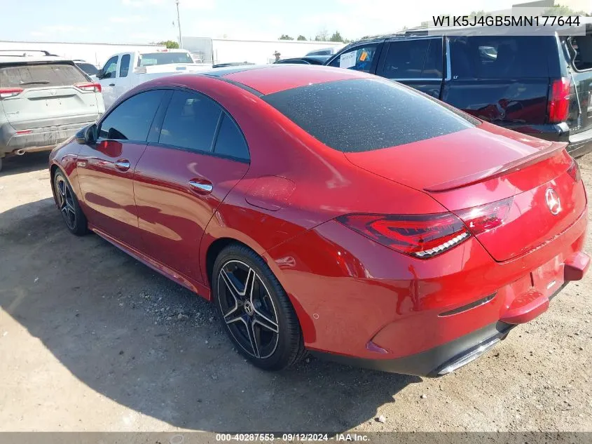 2021 Mercedes-Benz Cla 250 250 VIN: W1K5J4GB5MN177644 Lot: 40287553