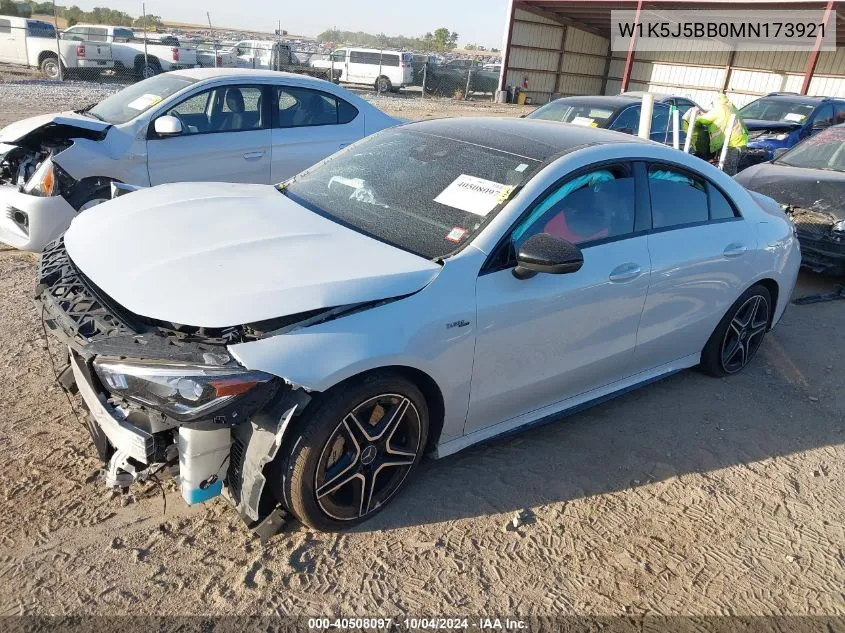 2021 Mercedes-Benz Amg Cla 35 4Matic VIN: W1K5J5BB0MN173921 Lot: 40508097