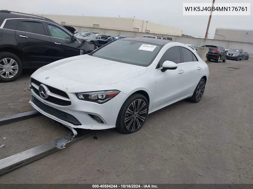 2021 Mercedes-Benz Cla 250 VIN: W1K5J4GB4MN176761 Lot: 40584244