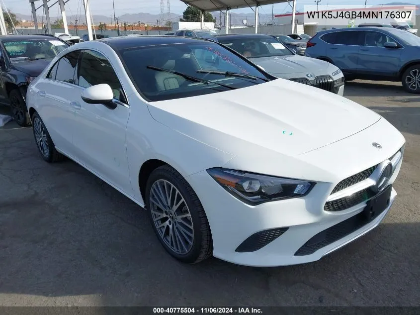 2021 Mercedes-Benz Cla 250 VIN: W1K5J4GB4MN176307 Lot: 40775504