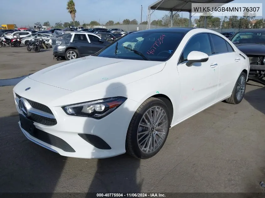 2021 Mercedes-Benz Cla 250 VIN: W1K5J4GB4MN176307 Lot: 40775504